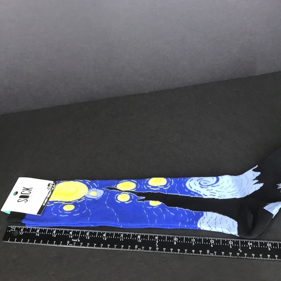 NWT Sock It To Me knee high socks Fine Art Series Vincent Van Gogh Starry Night - Picture 13 of 13